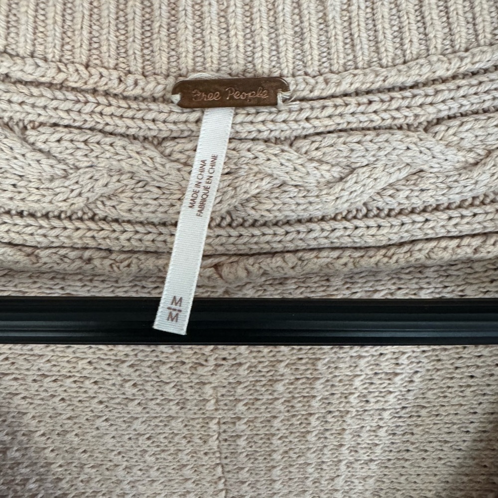 Free People Women's Beige Knit Sweater
